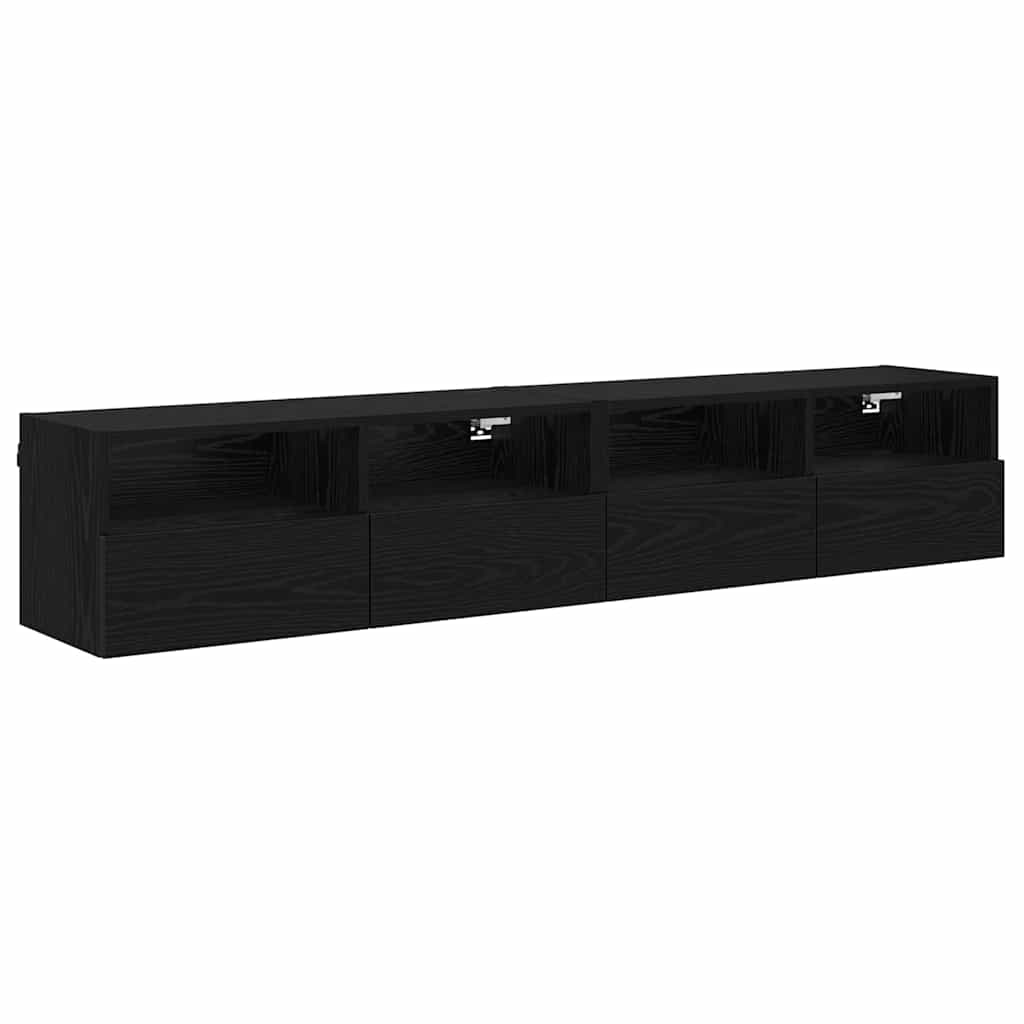 Meubles TV muraux 2 pcs Chêne noir 80 x 30 x 30 cm - XIOS