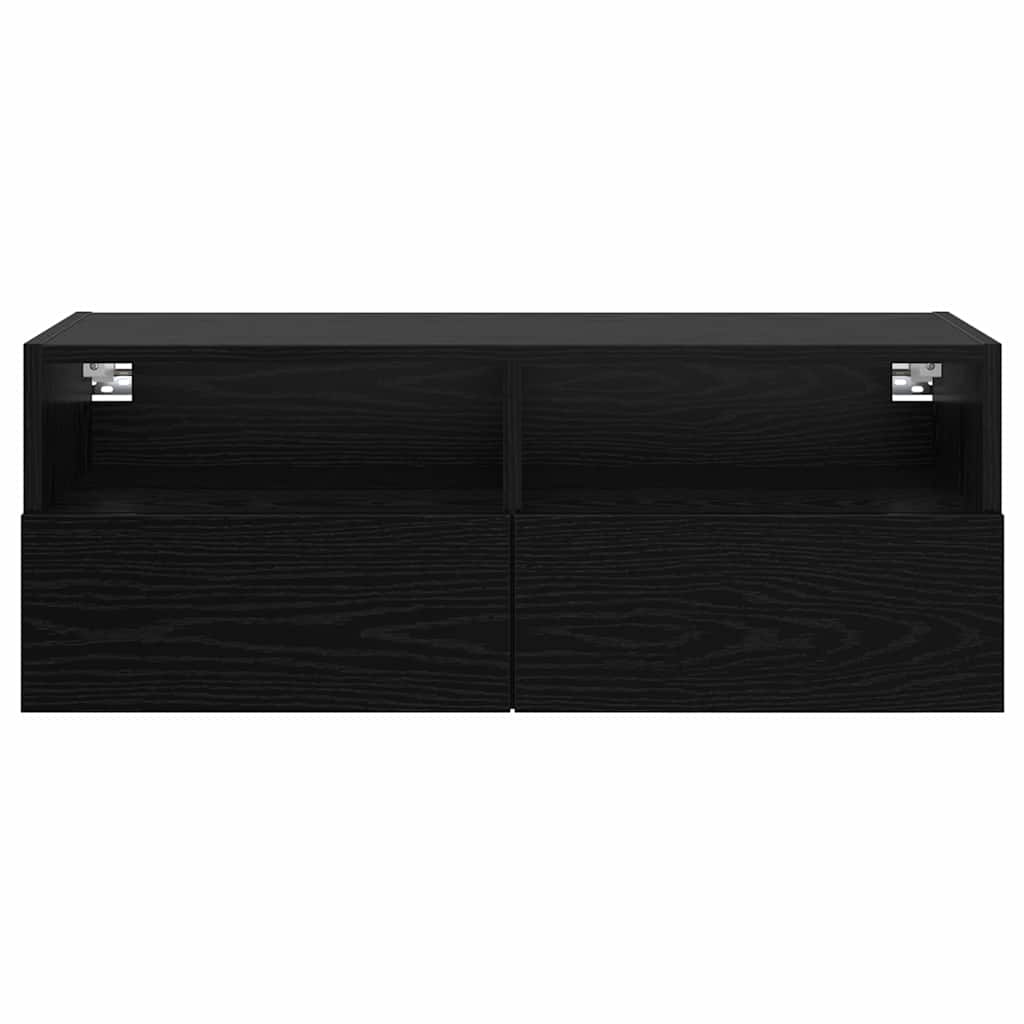Meubles TV muraux 2 pcs Chêne noir 80 x 30 x 30 cm - XIOS