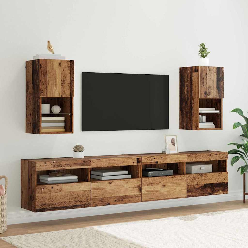 Meubles TV muraux 2 pc Bois ancien Bois d'ingénierie - XIOS