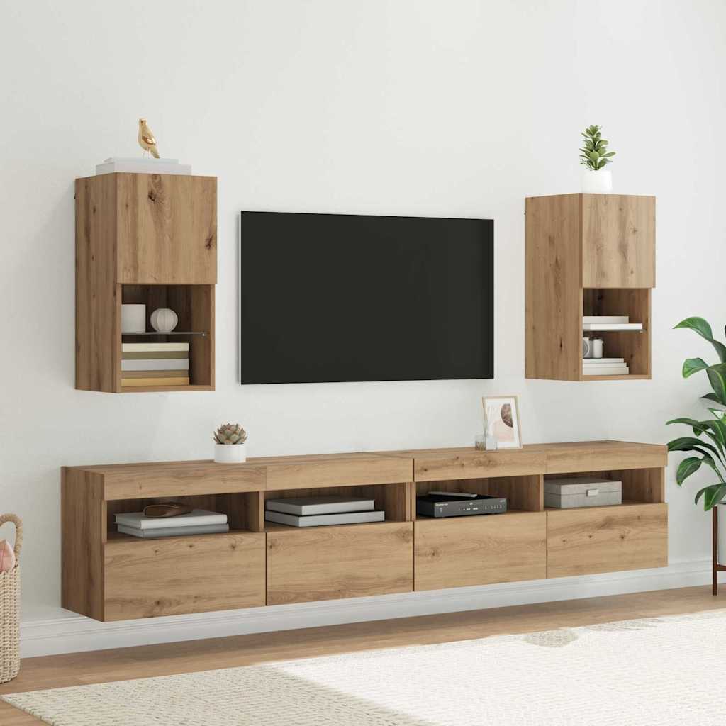 Meubles TV muraux 2 pcs Chêne artisanal Bois d'ingénierie - XIOS