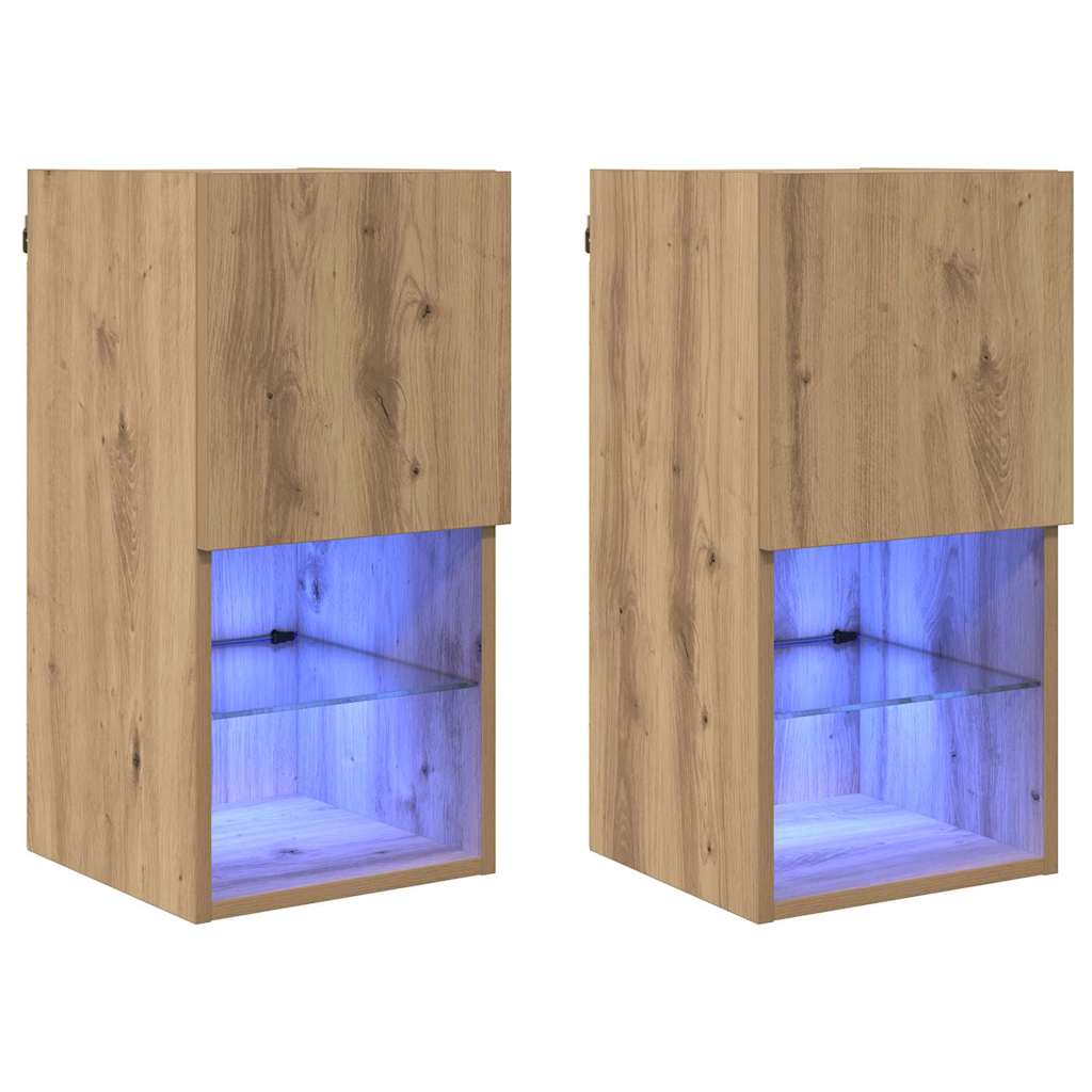 Meubles TV muraux 2 pcs Chêne artisanal Bois d'ingénierie - XIOS