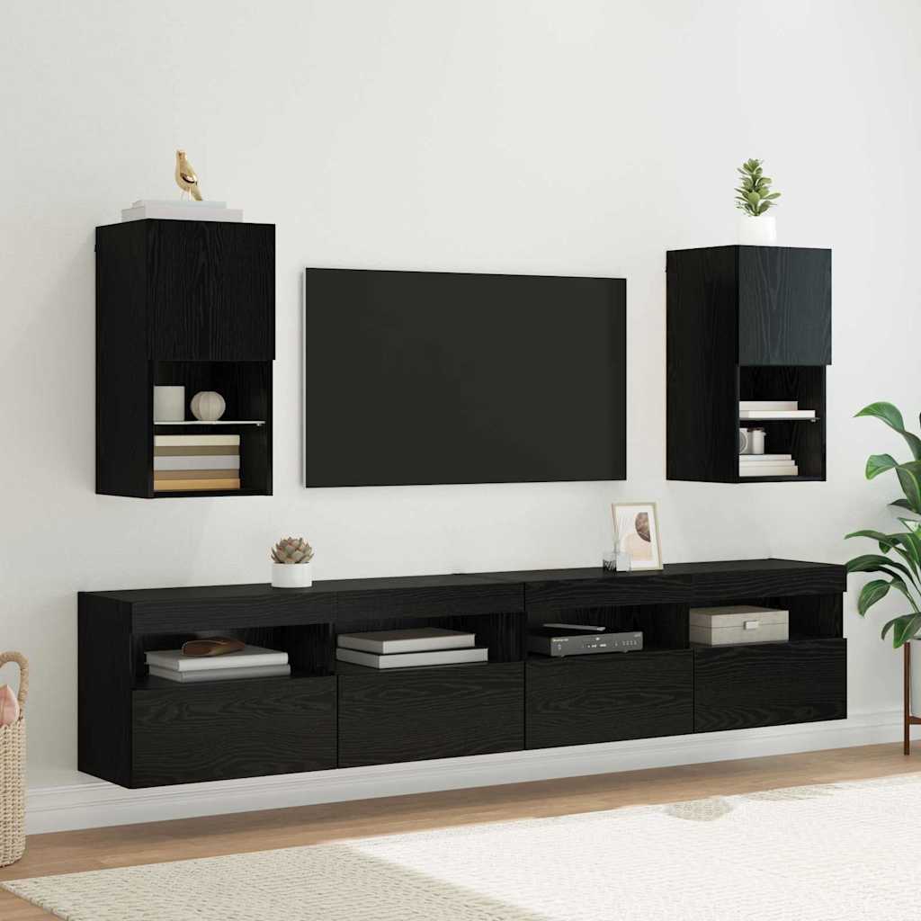 Meubles TV muraux 2 pcs Chêne noir 30,5 x 30 x 60 cm - XIOS