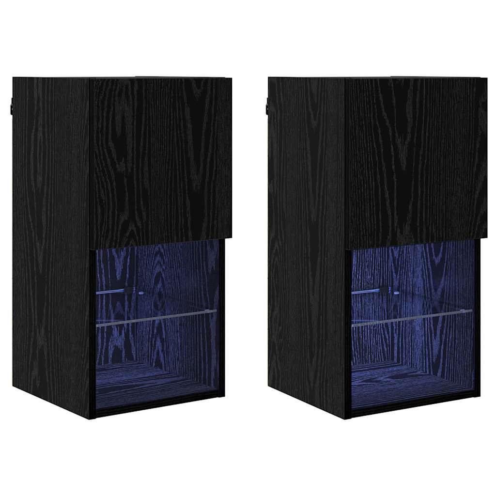 Meubles TV muraux 2 pcs Chêne noir 30,5 x 30 x 60 cm - XIOS