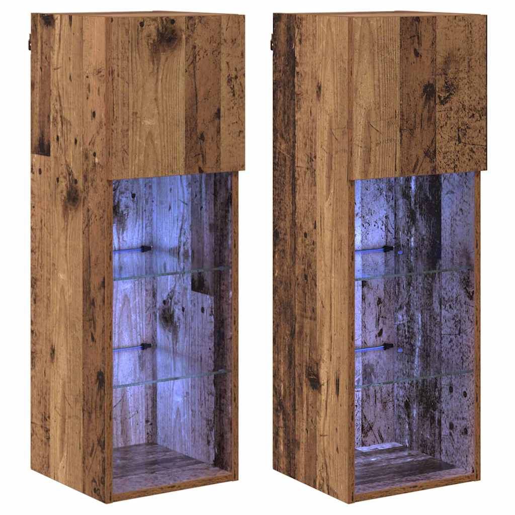 Meubles TV muraux 2 pcs Bois Ancien 30,5 x 30 x 90 cm - XIOS