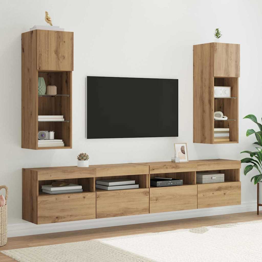 Meubles TV muraux 2 pcs Chêne artisanal 30,5 x 30 x 90 cm - XIOS