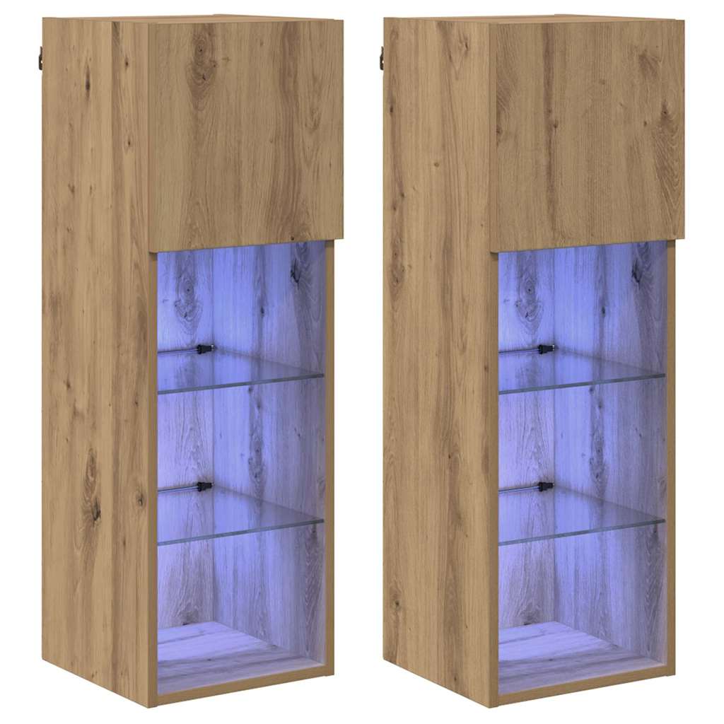 Meubles TV muraux 2 pcs Chêne artisanal 30,5 x 30 x 90 cm - XIOS