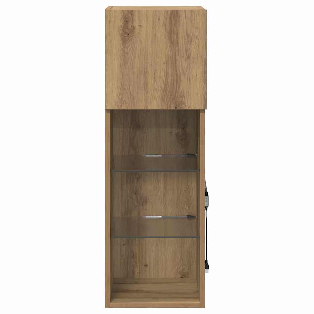 Meubles TV muraux 2 pcs Chêne artisanal 30,5 x 30 x 90 cm - XIOS