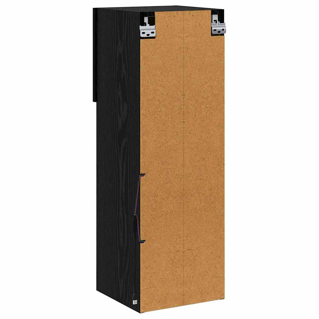 Meuble TV mural Chêne noir 30,5 x 30 x 90 cm Bois d'ingénierie - XIOS