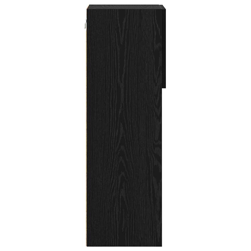 Meuble TV mural Chêne noir 30,5 x 30 x 90 cm Bois d'ingénierie - XIOS