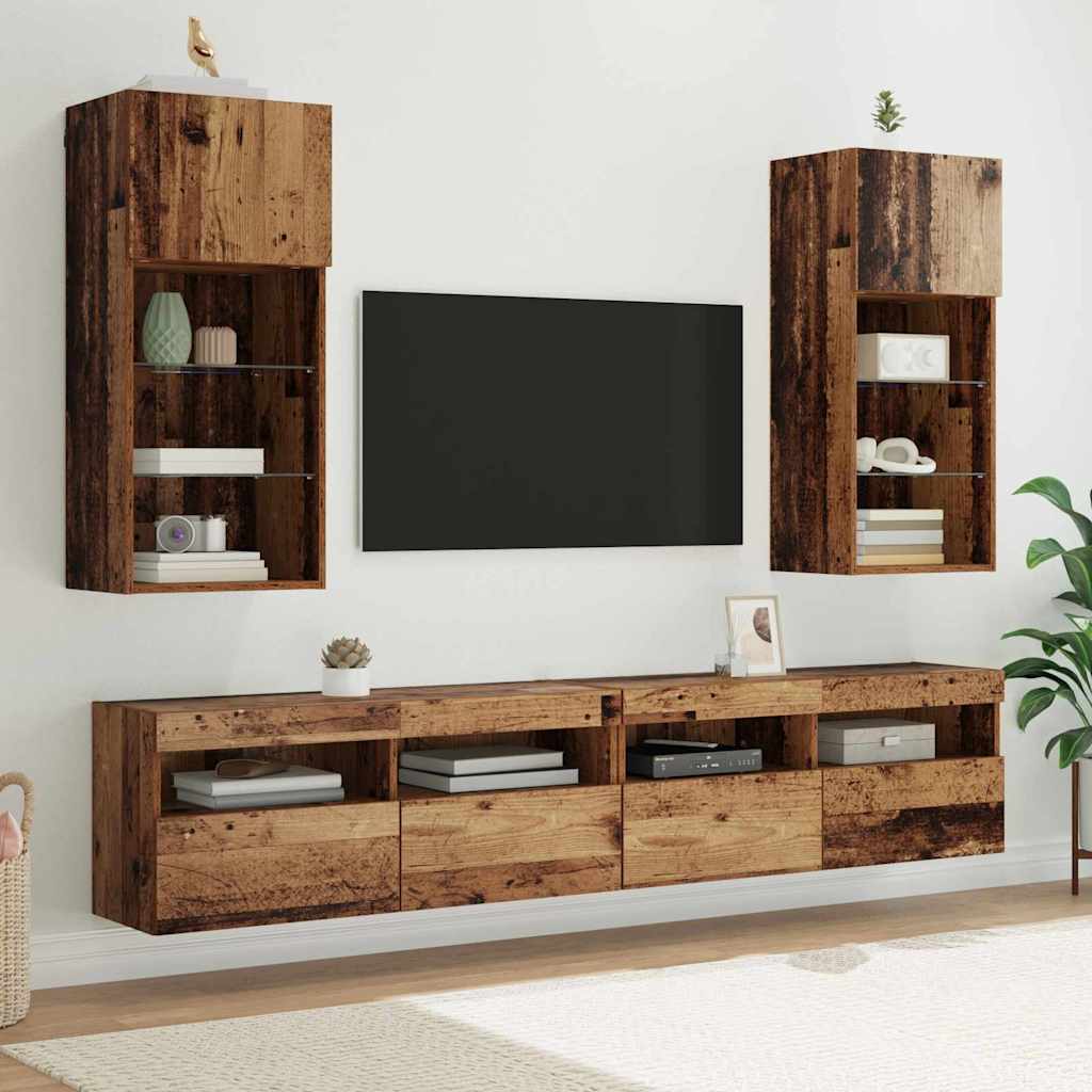 Meubles TV muraux 2 pcs Bois Ancien 40,5 x 30 x 90 cm - XIOS