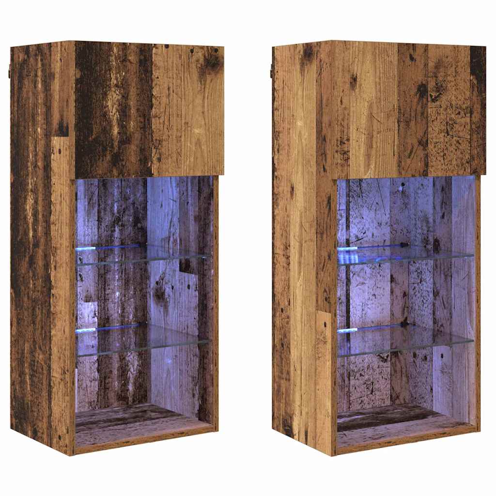 Meubles TV muraux 2 pcs Bois Ancien 40,5 x 30 x 90 cm - XIOS