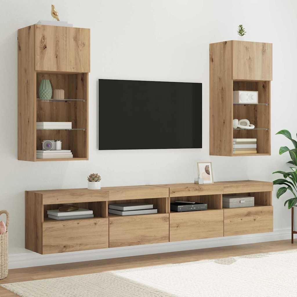Meubles TV muraux 2 pcs Chêne artisanal 40,5 x 30 x 90 cm - XIOS
