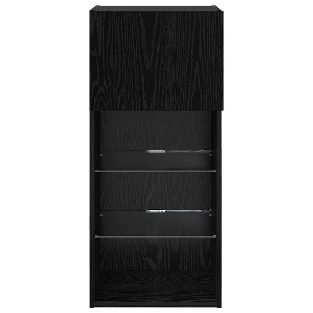 Meuble TV mural Chêne noir 40,5 x 30 x 90 cm Bois d'ingénierie - XIOS
