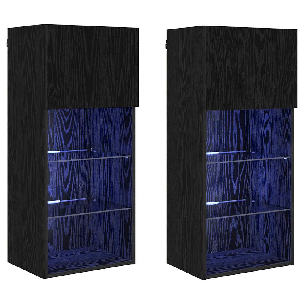 Meubles TV muraux 2 pcs Chêne noir 40,5 x 30 x 90 cm - XIOS