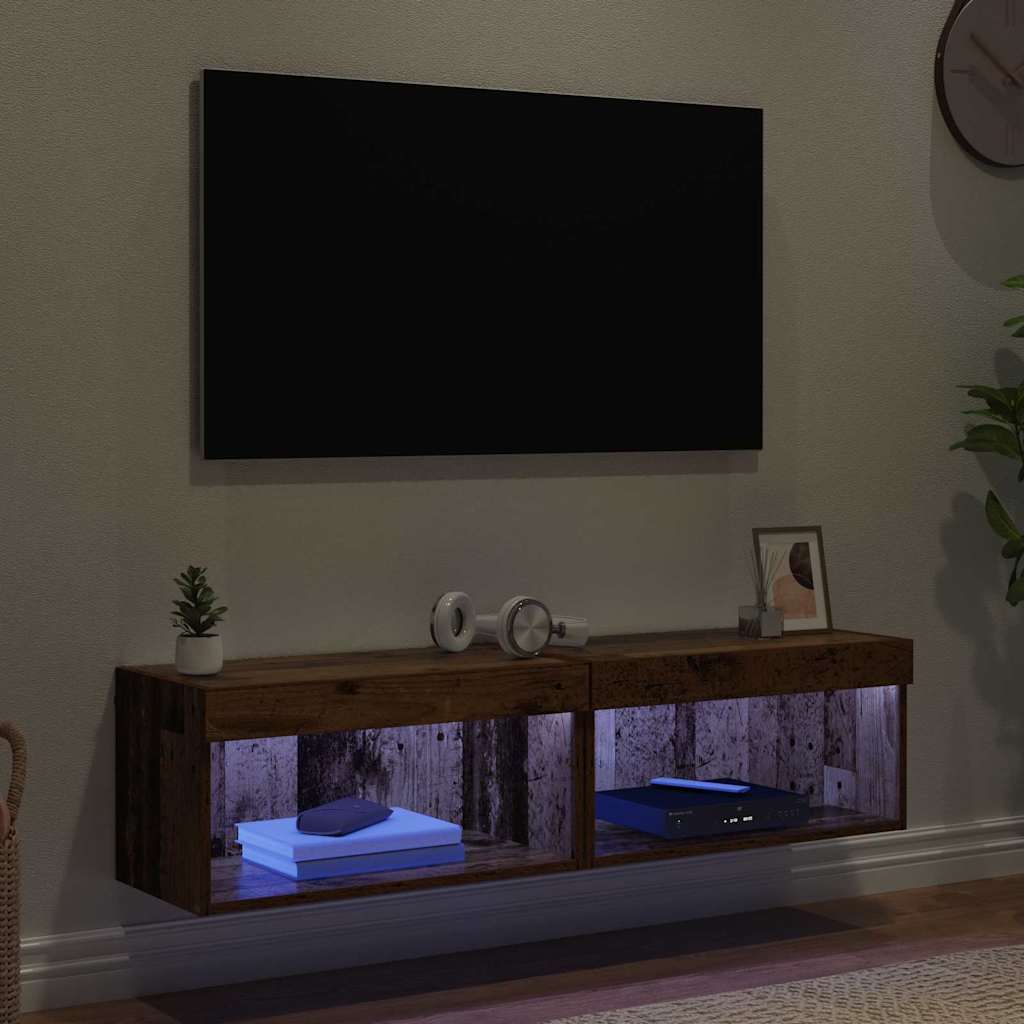 Ensemble meuble TV 2 pc Bois Ancien Bois d'ingénierie - XIOS