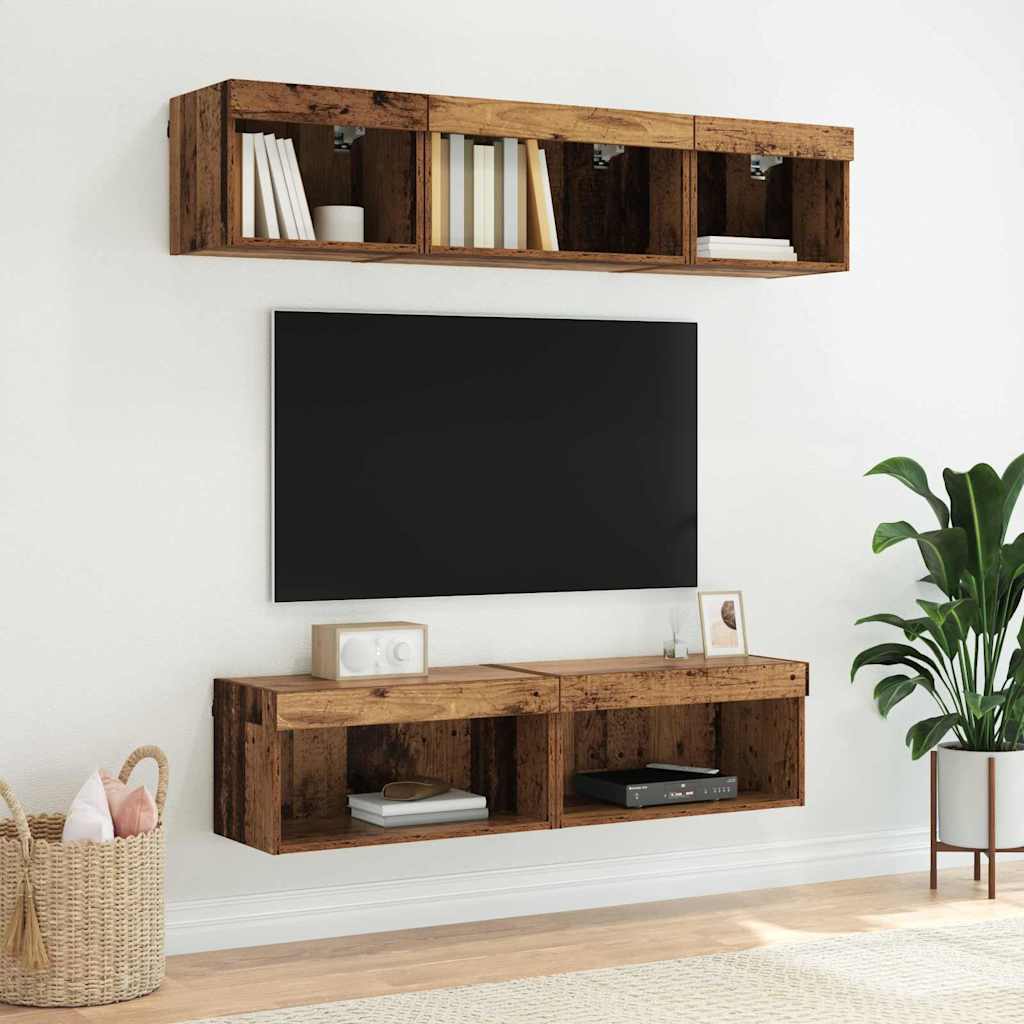 Ensemble meuble TV 2 pc Bois Ancien Bois d'ingénierie - XIOS