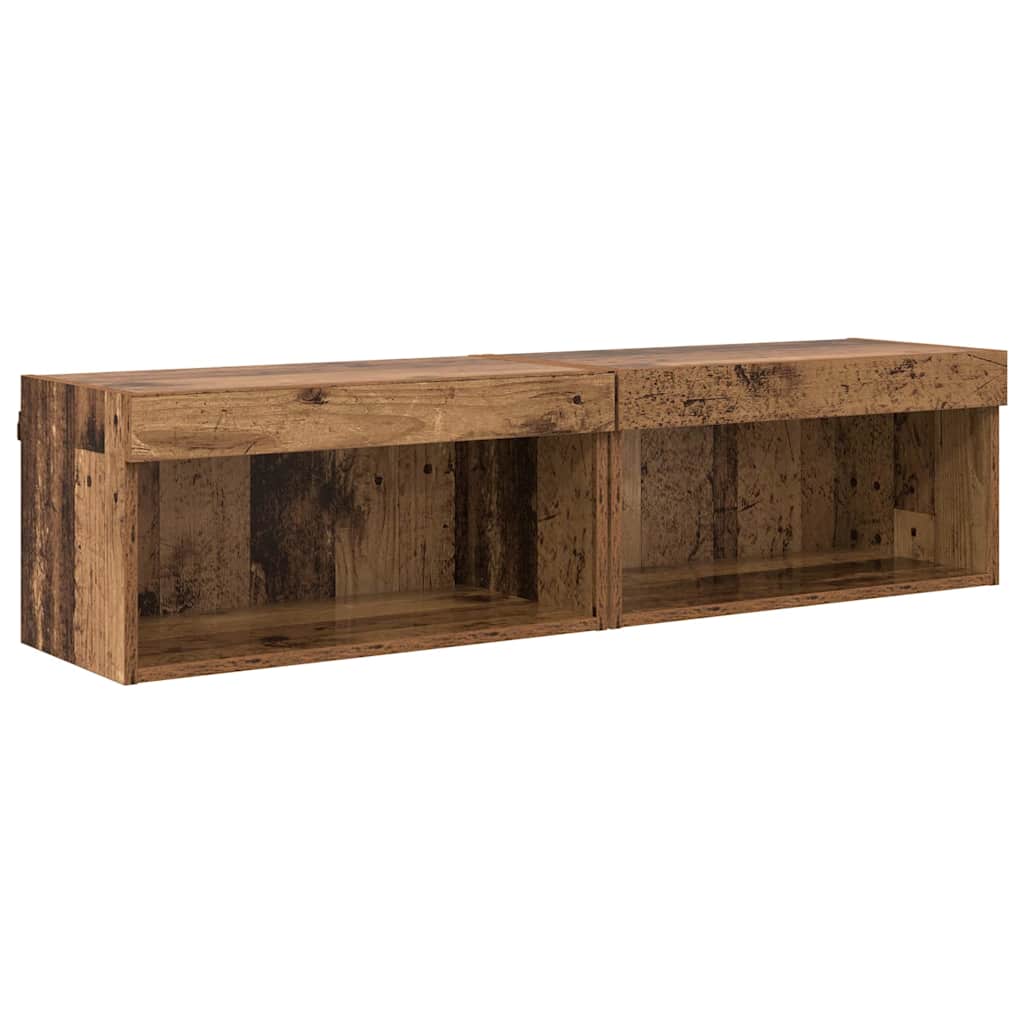 Ensemble meuble TV 2 pc Bois Ancien Bois d'ingénierie - XIOS
