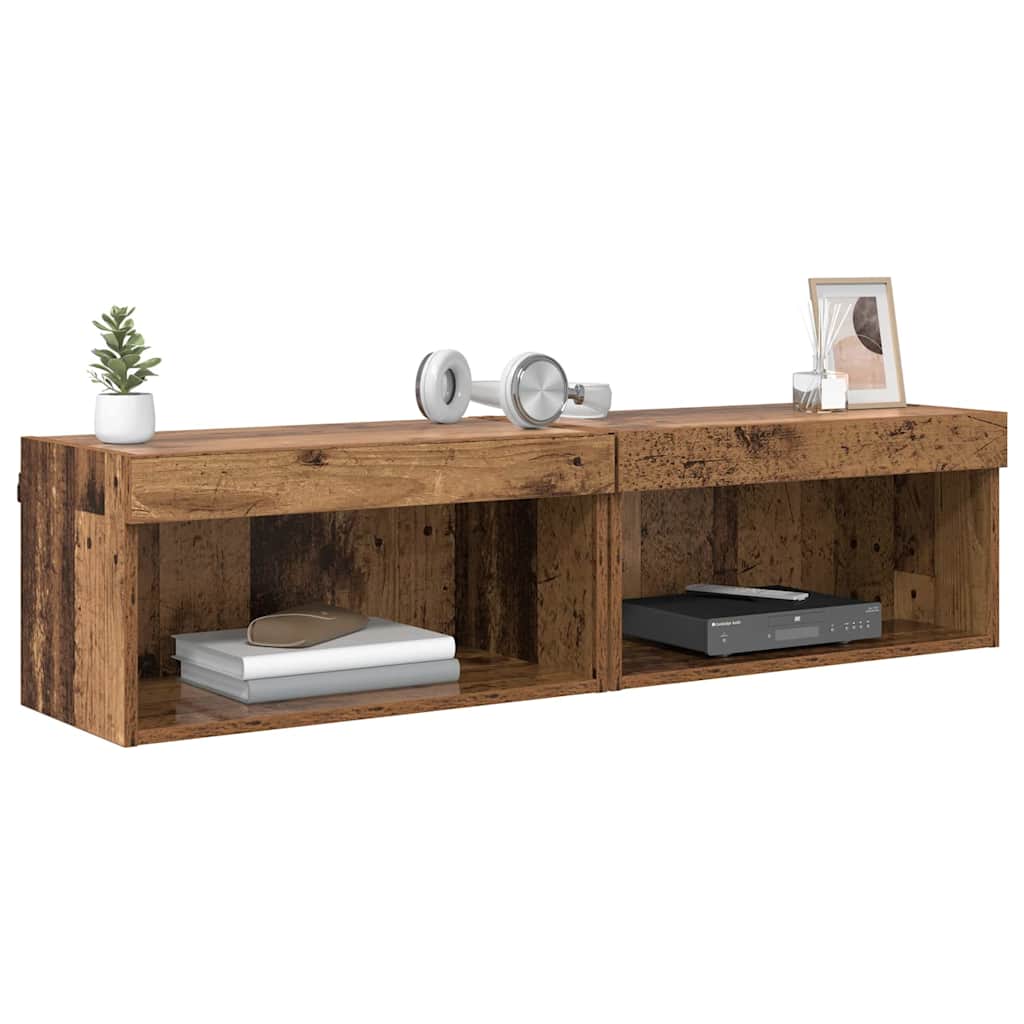 Ensemble meuble TV 2 pc Bois Ancien Bois d'ingénierie - XIOS