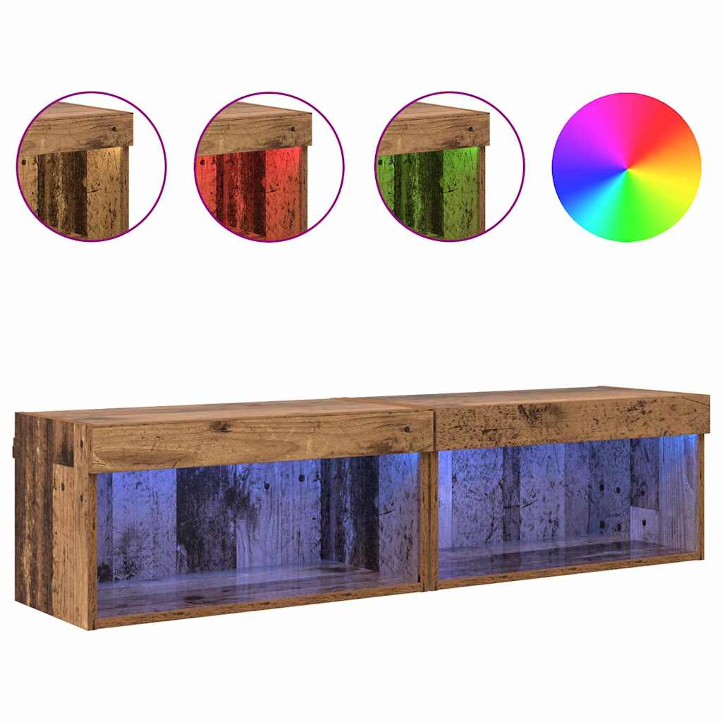 Ensemble meuble TV 2 pc Bois Ancien Bois d'ingénierie - XIOS