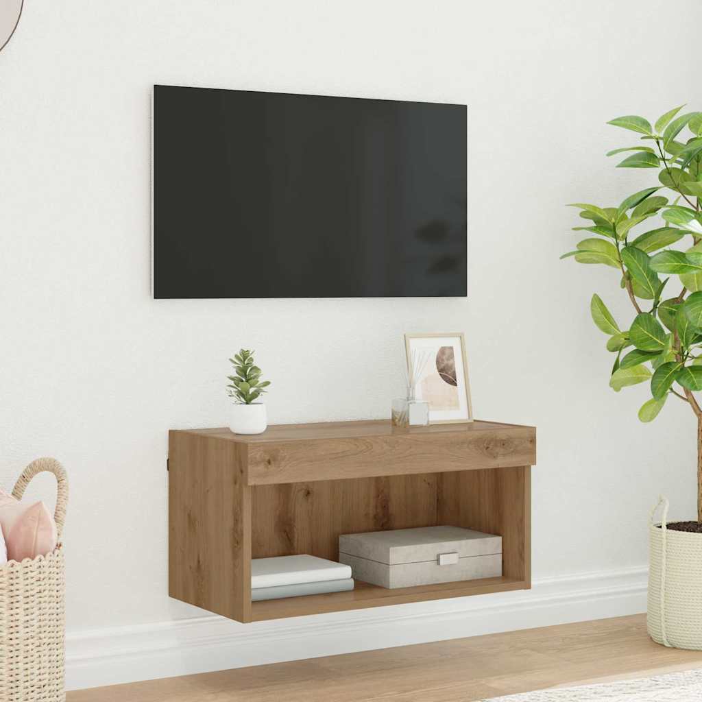 Meuble TV Chêne artisanal 60 x 30 x 30 cm Bois d'ingénierie - XIOS