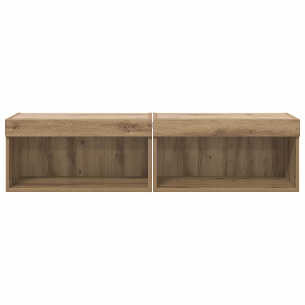 Ensemble meuble TV 2 pc Chêne artisanal Bois d'ingénierie - XIOS