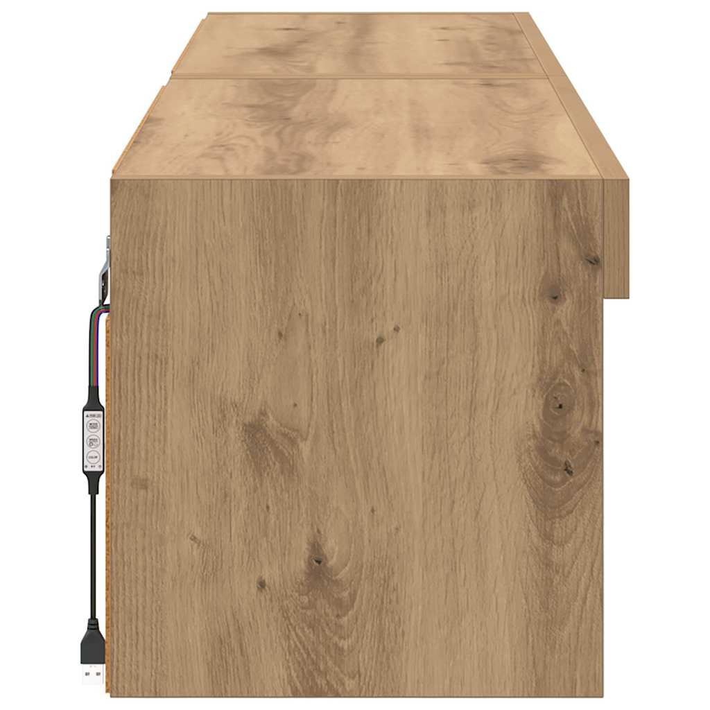 Ensemble meuble TV 2 pc Chêne artisanal Bois d'ingénierie - XIOS