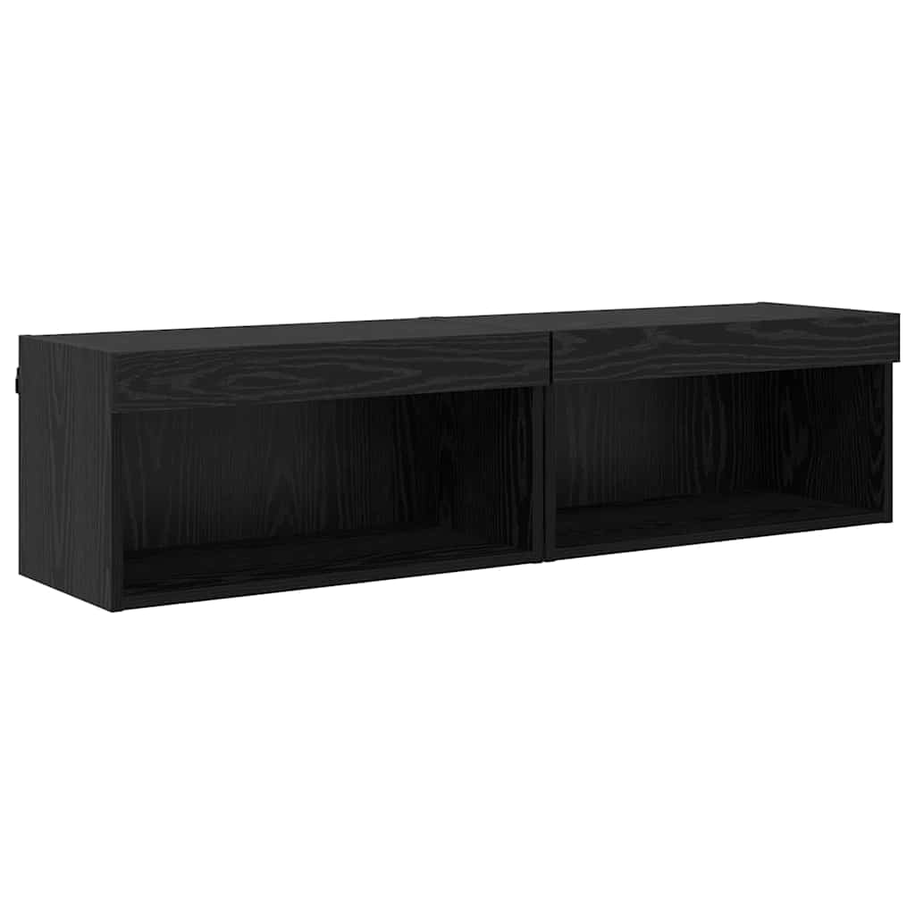 Meubles TV 2 pcs Chêne noir 60 x 30 x 30 cm Bois d'ingénierie - XIOS