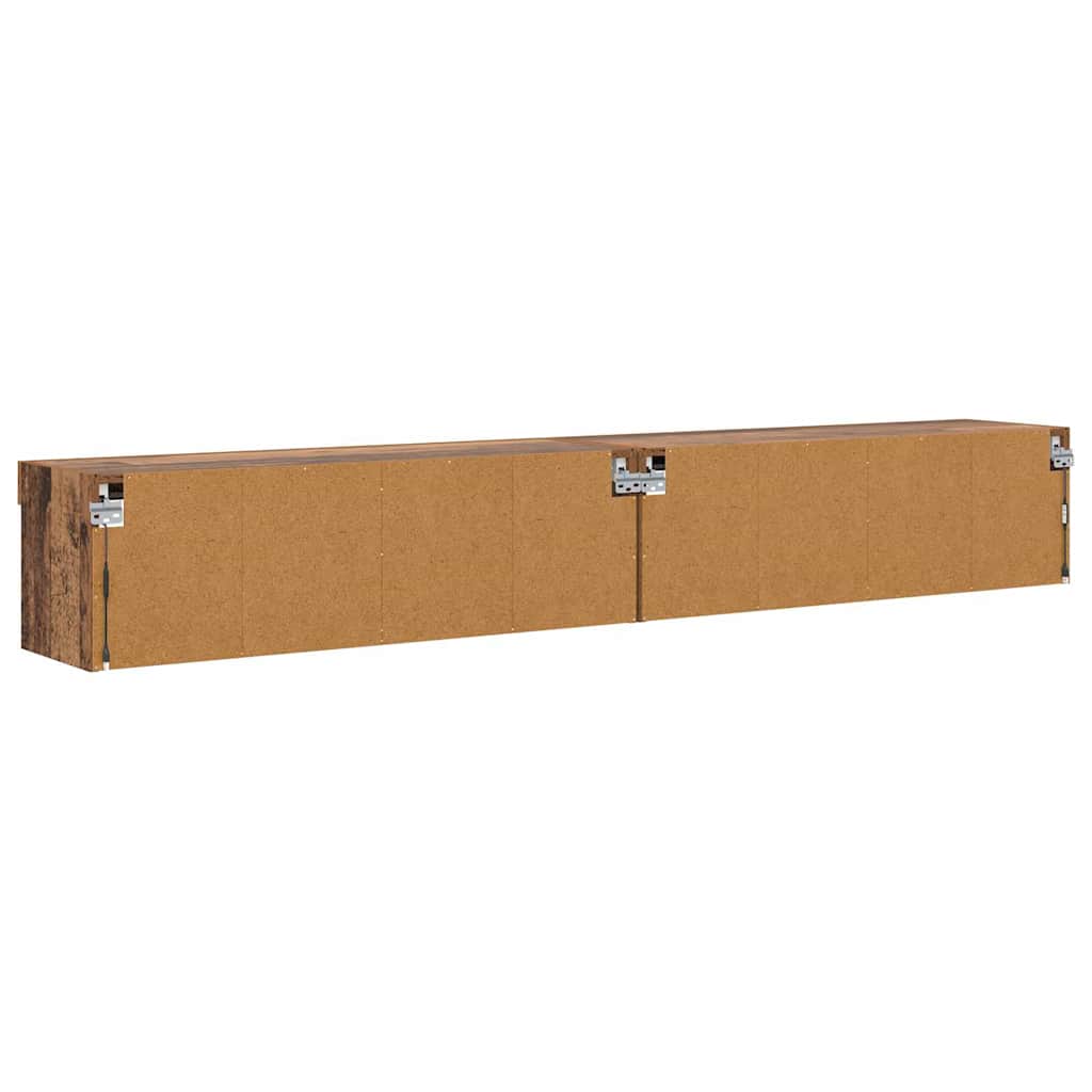 Meubles TV muraux Panama 2 pcs Bois ancien 100 x 30 x 30 cm - XIOS