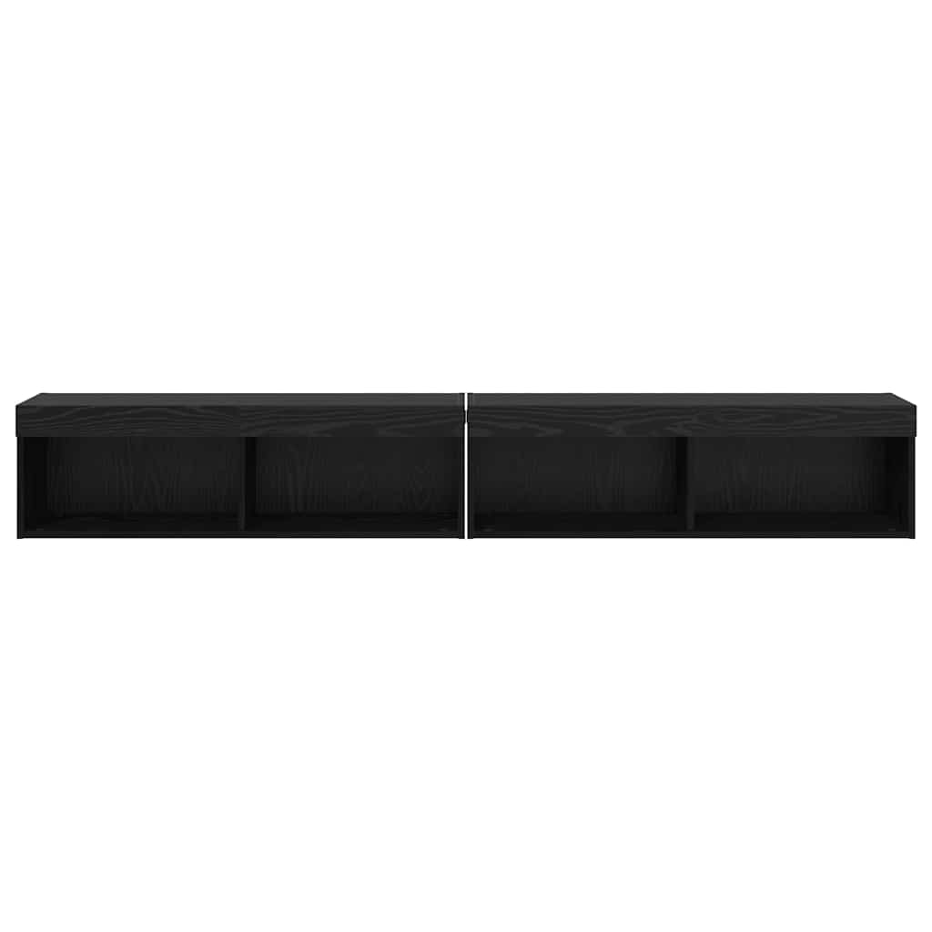 Meubles TV muraux Panama 2 pcs Chêne noir 100 x 30 x 30 cm - XIOS