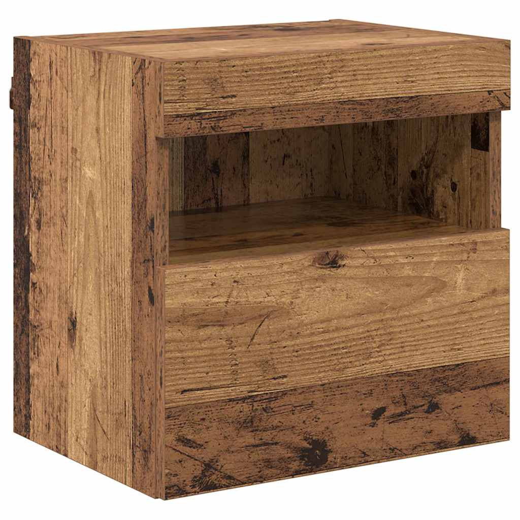 Meubles TV muraux avec LED 2 pcs Bois Ancien 40 x 30 x 40 cm - XIOS