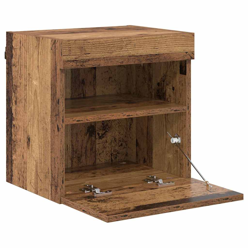 Meubles TV muraux avec LED 2 pcs Bois Ancien 40 x 30 x 40 cm - XIOS