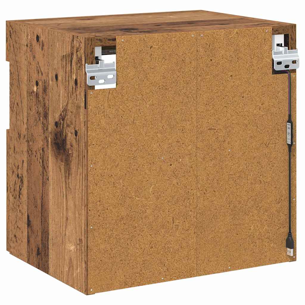 Meubles TV muraux avec LED 2 pcs Bois Ancien 40 x 30 x 40 cm - XIOS