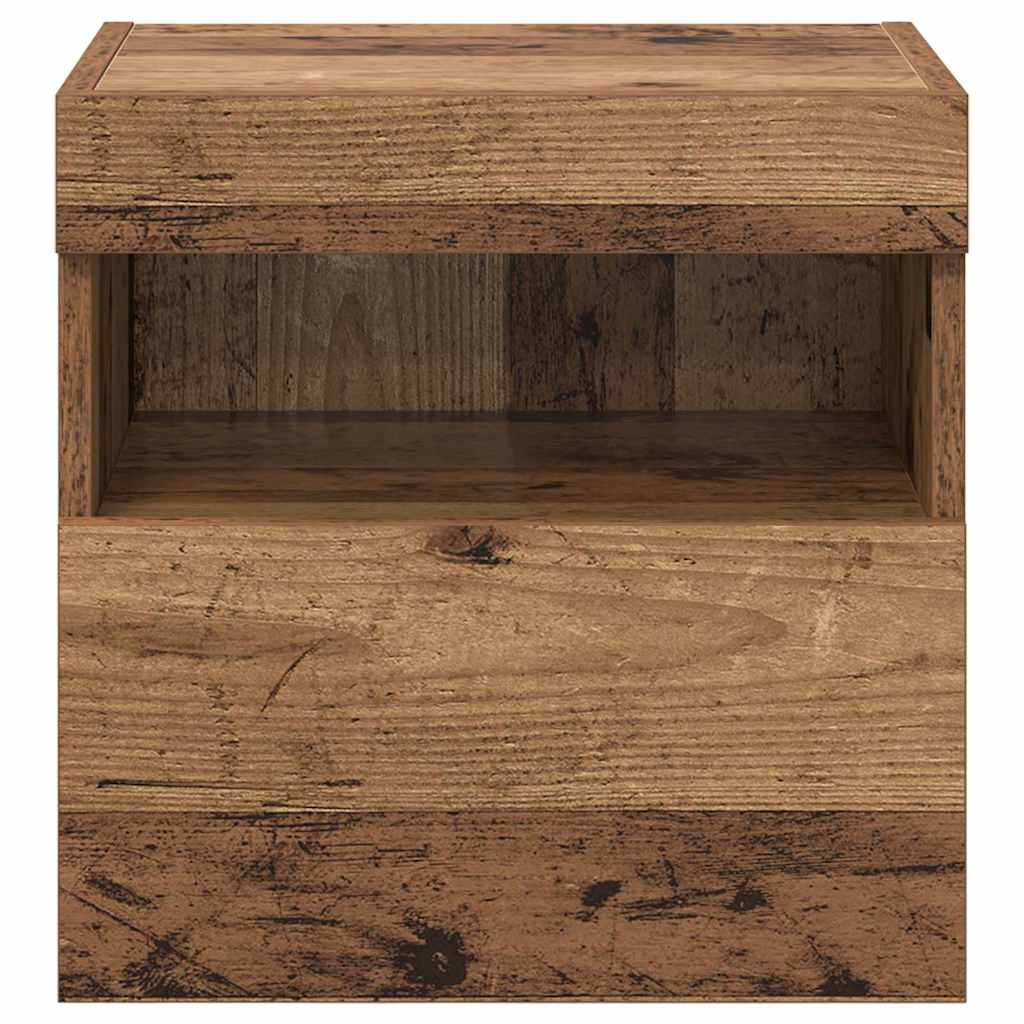 Meubles TV muraux avec LED 2 pcs Bois Ancien 40 x 30 x 40 cm - XIOS