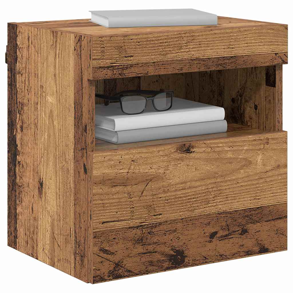 Meubles TV muraux avec LED 2 pcs Bois Ancien 40 x 30 x 40 cm - XIOS