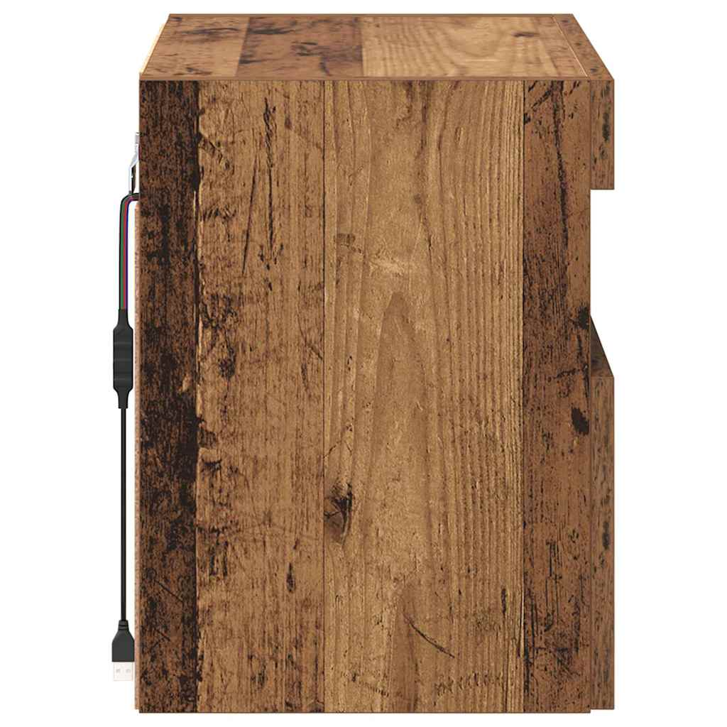 Meubles TV muraux avec LED 2 pcs Bois Ancien 40 x 30 x 40 cm - XIOS