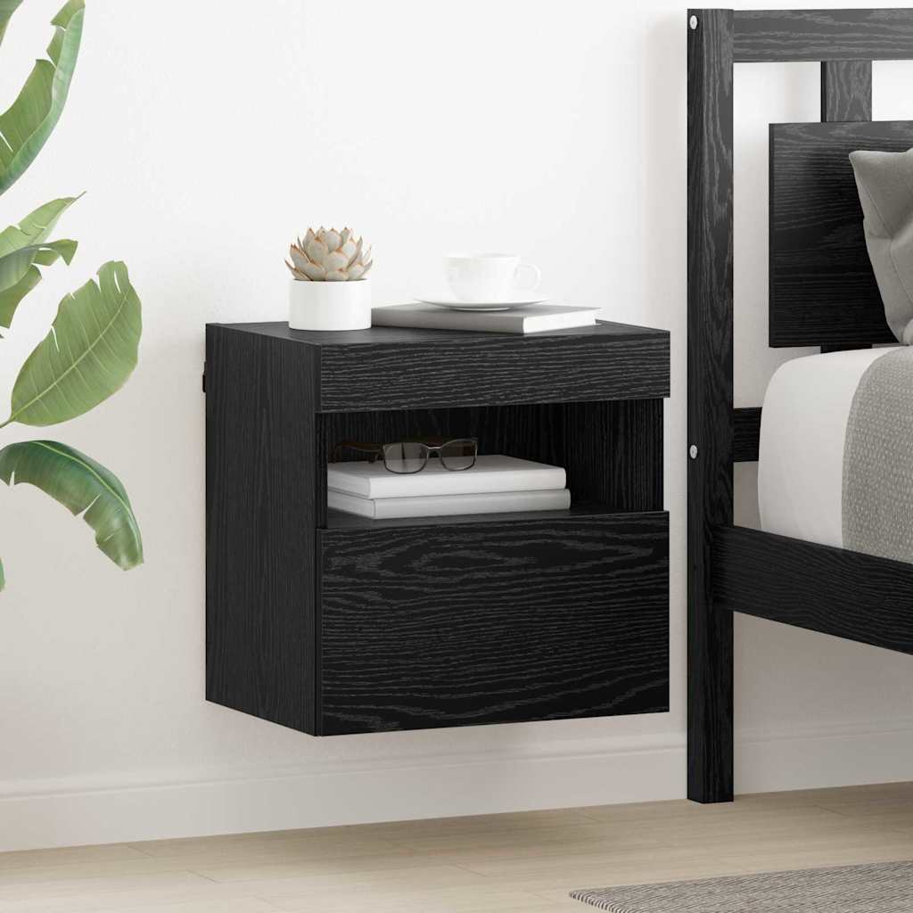Meubles TV muraux avec LED 2 pcs Chêne noir 40 x 30 x 40 cm - XIOS