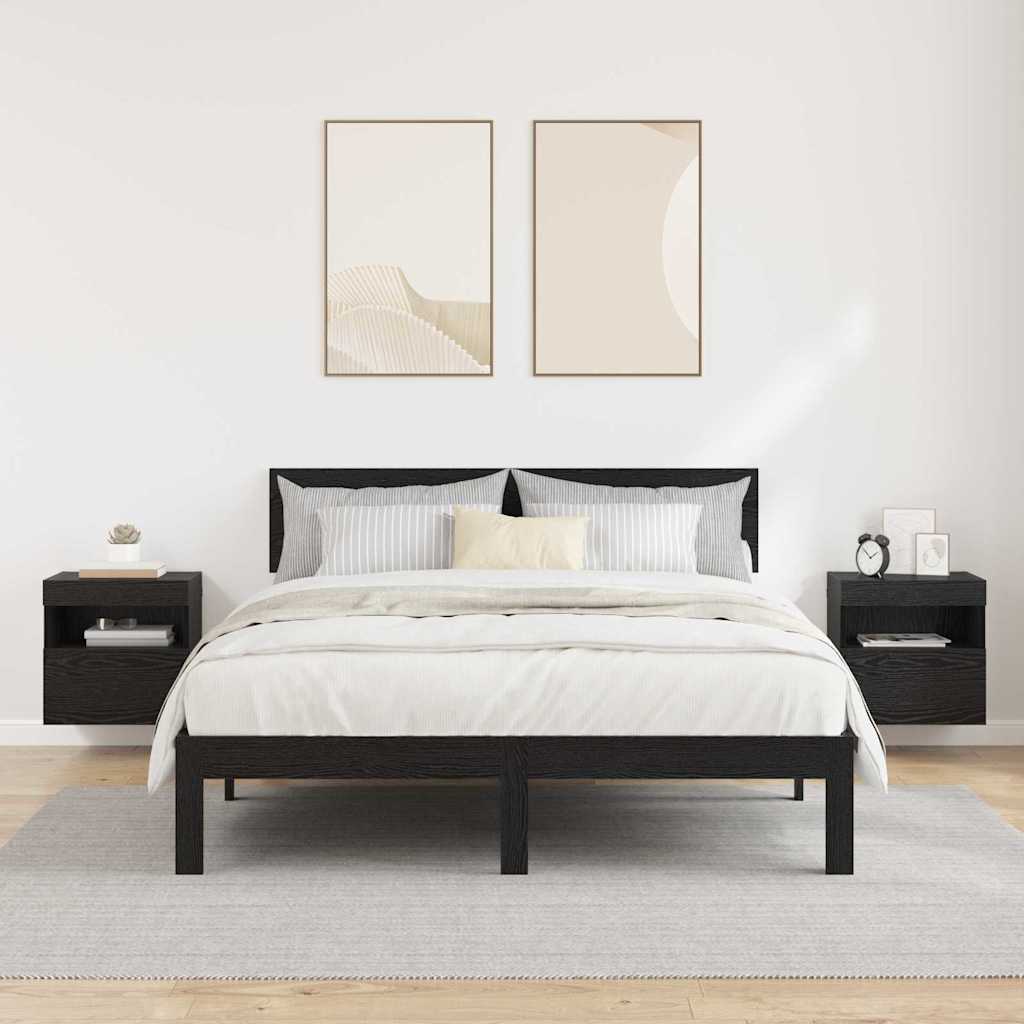 Meubles TV muraux avec LED 2 pcs Chêne noir 40 x 30 x 40 cm - XIOS
