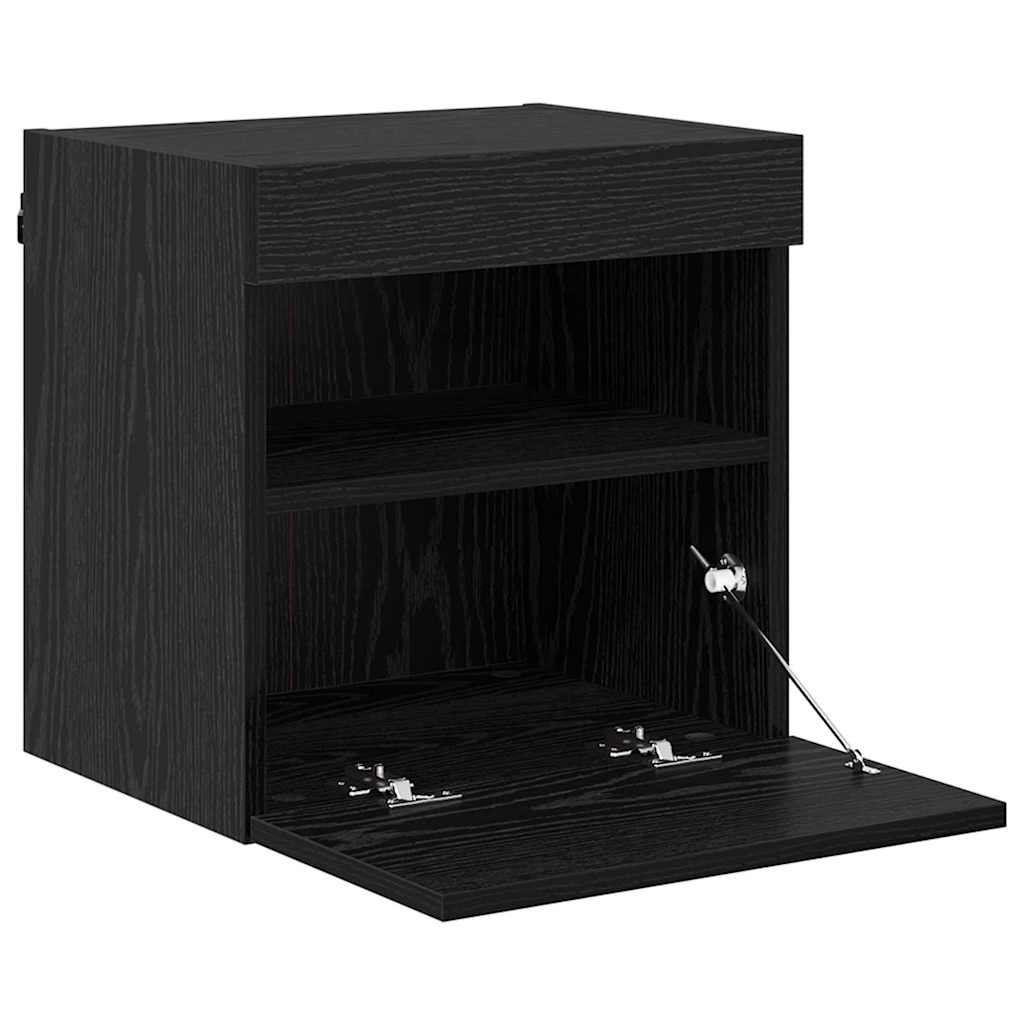 Meubles TV muraux avec LED 2 pcs Chêne noir 40 x 30 x 40 cm - XIOS
