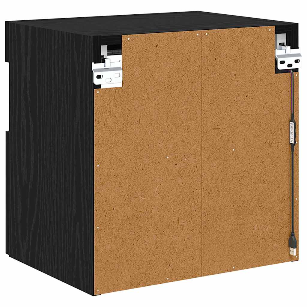 Meubles TV muraux avec LED 2 pcs Chêne noir 40 x 30 x 40 cm - XIOS