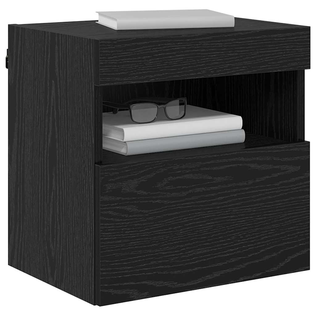 Meubles TV muraux avec LED 2 pcs Chêne noir 40 x 30 x 40 cm - XIOS