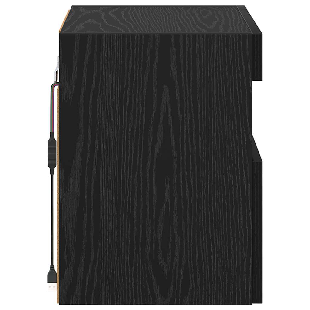 Meubles TV muraux avec LED 2 pcs Chêne noir 40 x 30 x 40 cm - XIOS