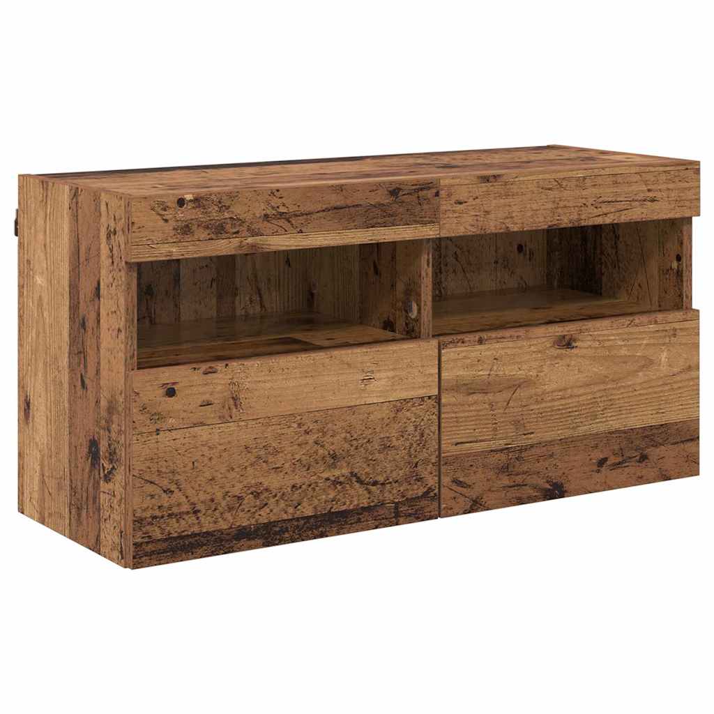 Meuble TV mural 80 x 30 x 40 cm Bois Ancien Bois d'ingénierie - XIOS