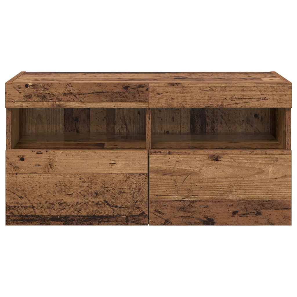 Meuble TV mural 80 x 30 x 40 cm Bois Ancien Bois d'ingénierie - XIOS