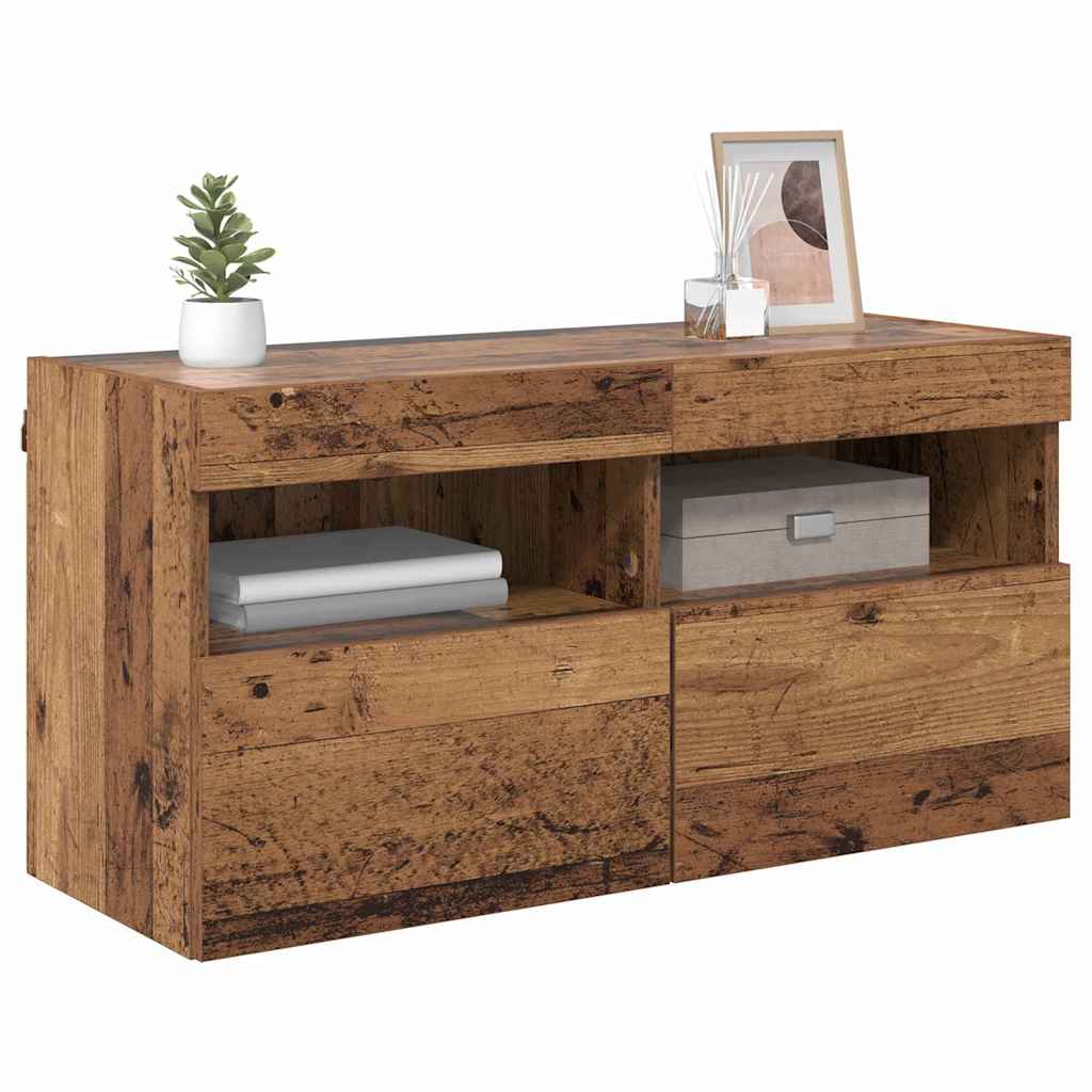 Meuble TV mural 80 x 30 x 40 cm Bois Ancien Bois d'ingénierie - XIOS