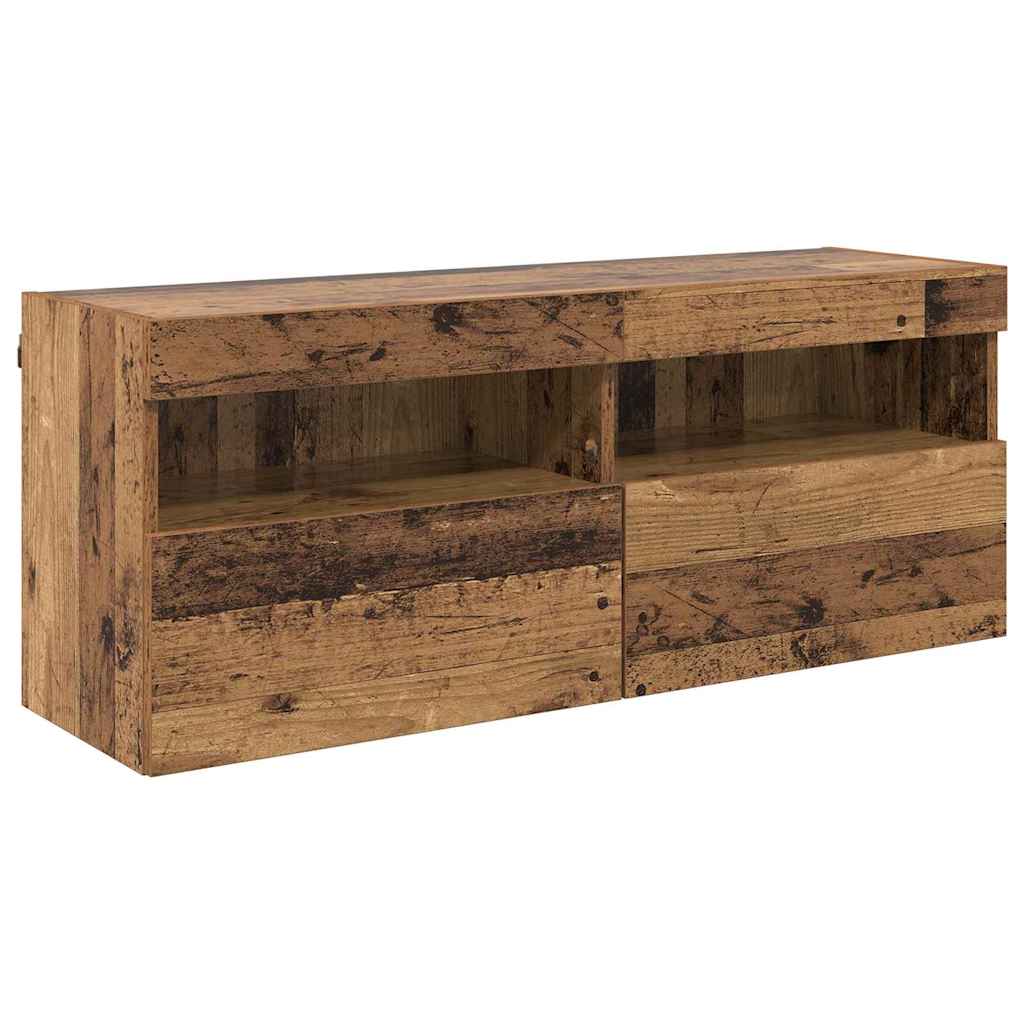 Meuble TV mural Bois Ancien 100 x 30 x 40 cm Bois d'ingénierie - XIOS