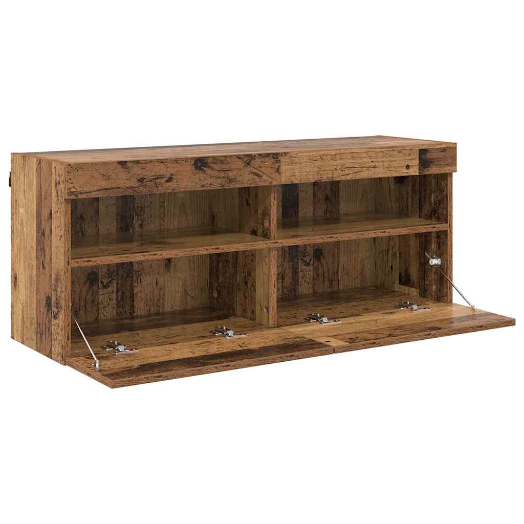 Meuble TV mural Bois Ancien 100 x 30 x 40 cm Bois d'ingénierie - XIOS