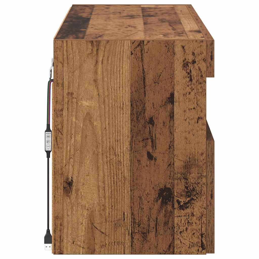 Meuble TV mural Bois Ancien 100 x 30 x 40 cm Bois d'ingénierie - XIOS