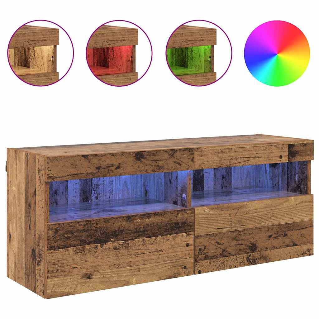 Meuble TV mural Bois Ancien 100 x 30 x 40 cm Bois d'ingénierie - XIOS