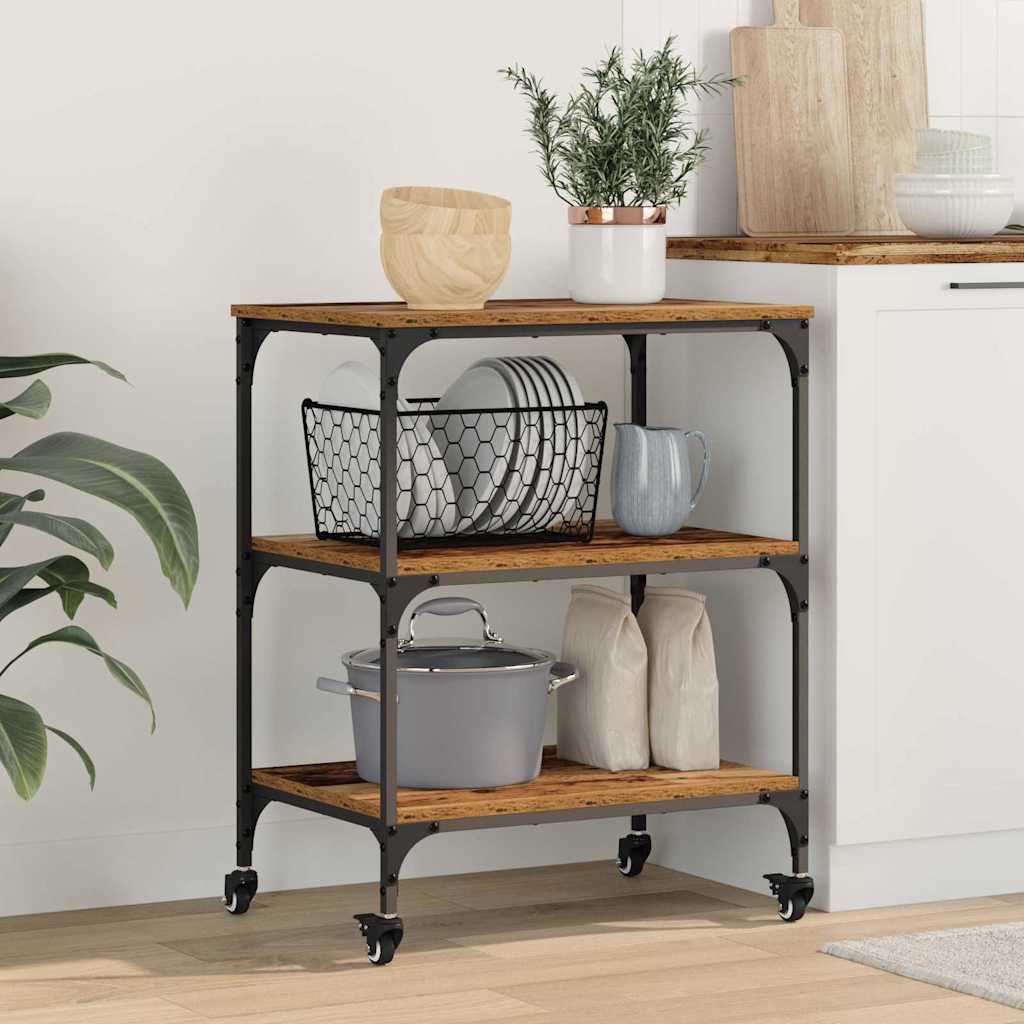 Chariot de cuisine Bois Ancien 60 x 41 x 76 cm - XIOS