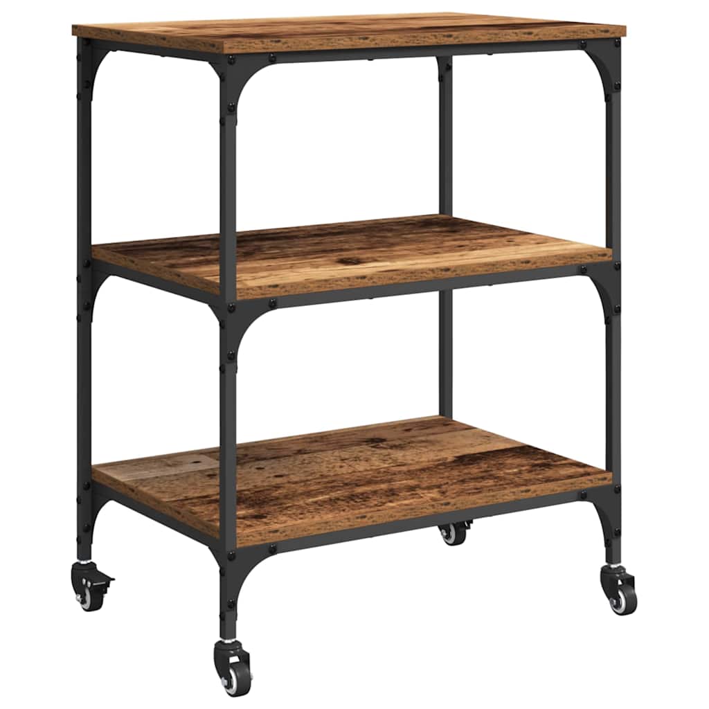 Chariot de cuisine Bois Ancien 60 x 41 x 76 cm - XIOS